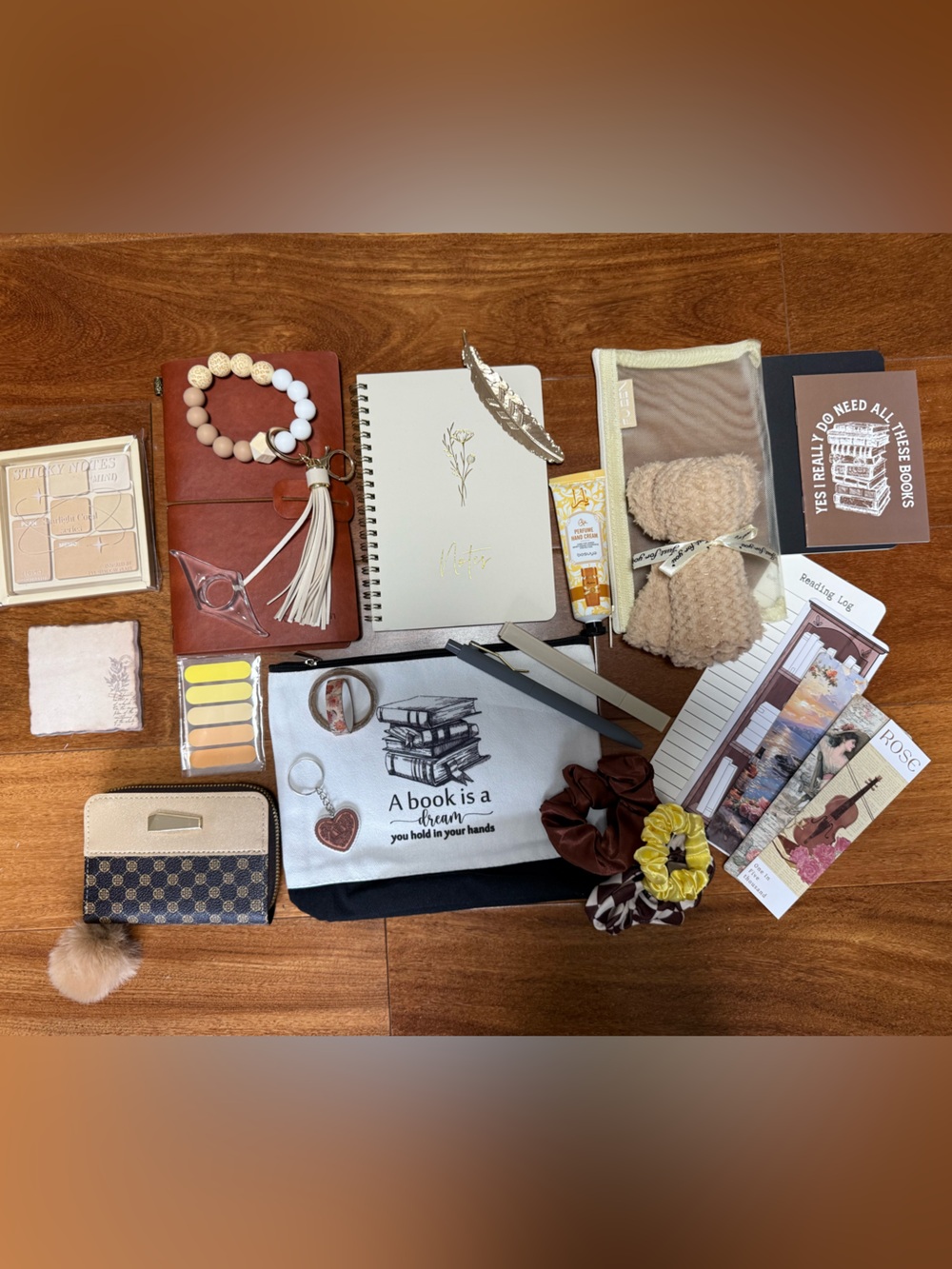 Brown Bookish Bundle with Wallet and Other Accessories